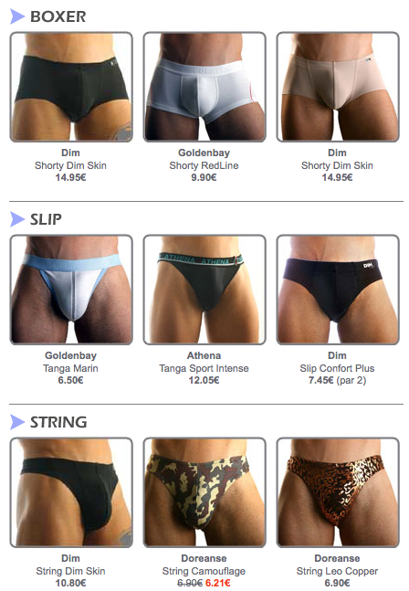 top ventes hyper undies TOP des ventes en lingerie masculine chez Homwear, Hyper Undies et Adventice