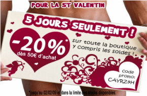 code de reduction homwear 290x190 Saint Valentin pour Homme : Sélection chez Homwear et  20% sur TOUT