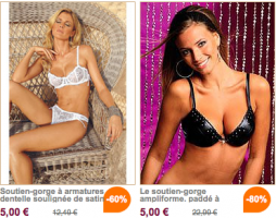 lingerie quelle soldes 254x200 Solde Lingerie Femme : Deuxième demarque chez ETAM, La Redoute, QUELLE et Kiabi