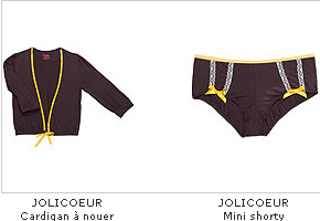 cardigan et shorty Etam  Lingerie en BD et en vrai : collection Pénélope pour ETAM