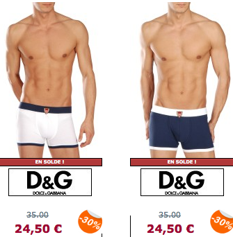 soldes DG Soldes Hiver 2011 Vêtements Homme, sélection en Boxer Homme