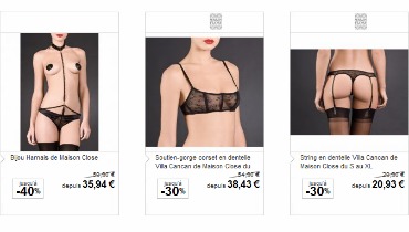 Maisonclose Idée Cadeau Femme Saint Valentin : la très osée lingerie Maison Close sur le très sage site 3suisses.fr